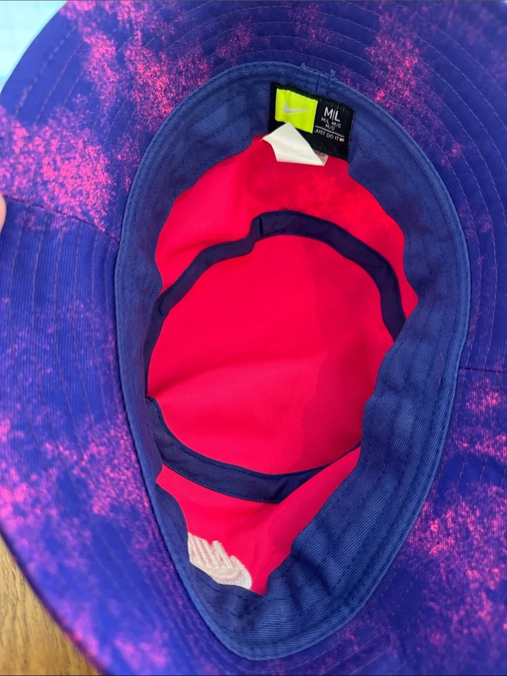 Nike Purple & Pink Tie-Dye Bucket Hat with White Logo - Picture 4 of 4
